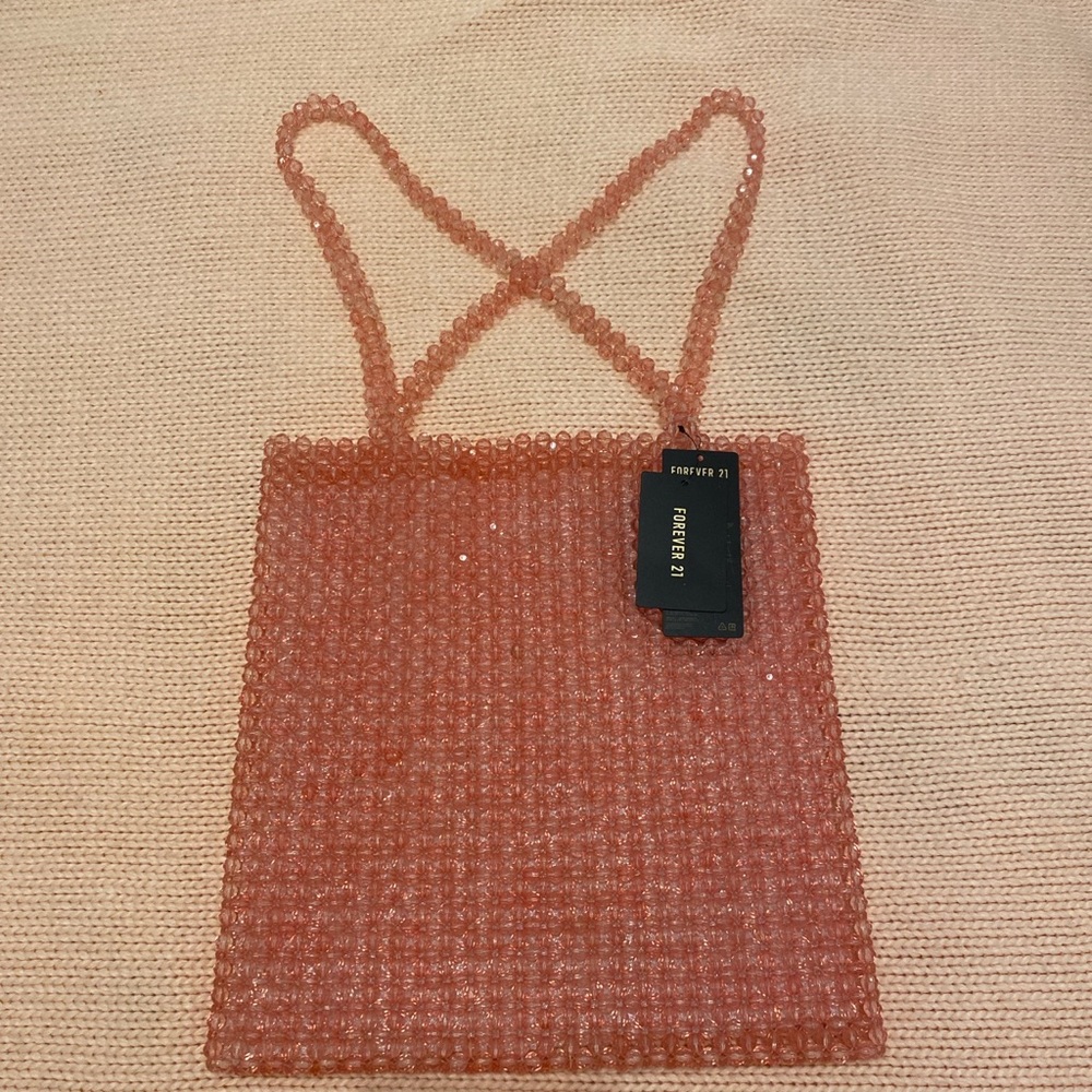 beaded pink bag , adorable and NWT